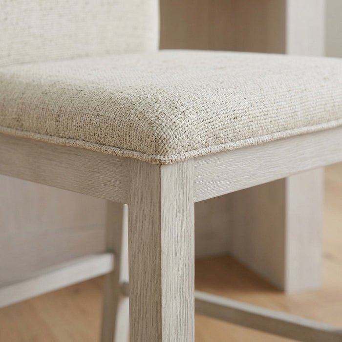 KEYBAY Distressed Greige and Oatmeal 20" Wide Counter Chair