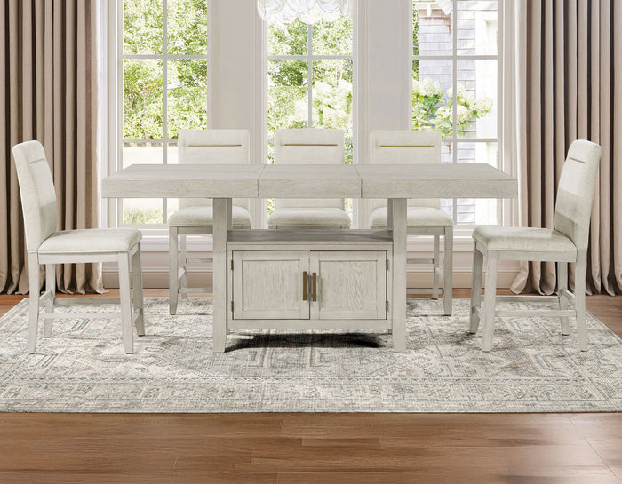 KEYBAY Distressed Greige and Oatmeal 20" Wide Counter Chair