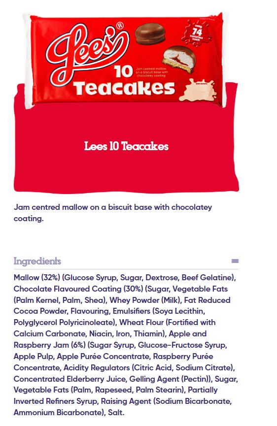 Lees Jam Teacakes 10pk 173g