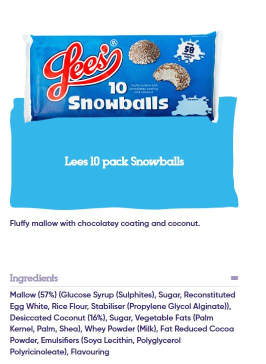 Lees Snowballs 10pk 130g