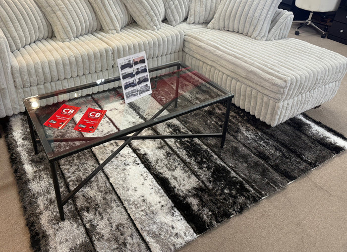 LEGION Black/Gray 5' x 8' Luxury Area Rug