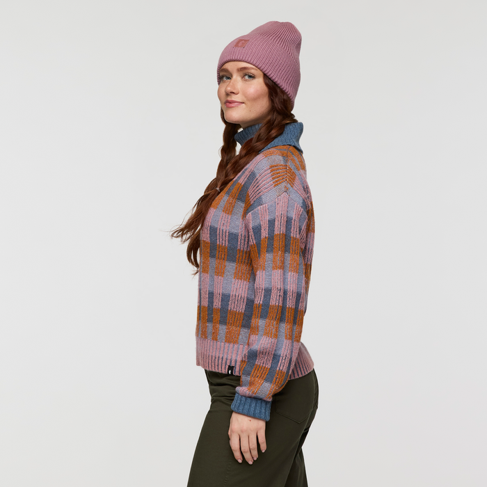 Libre Boxy Sweater - Women's, Fjord Stripes, Model Caitlyn