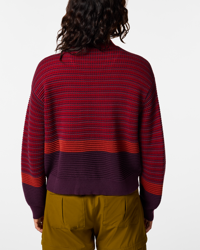 Libre Cardigan - Women's, Crimson/Acai, Model Lola
