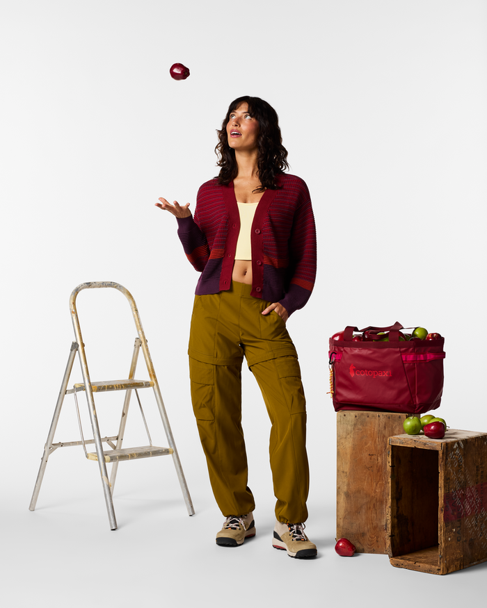 Libre Cardigan - Women's, Crimson/Acai, Model Lola