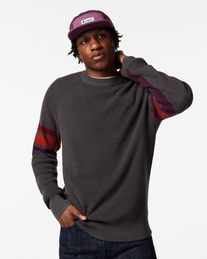 Libre Waffle Crew Sweater - Men's, Cinder, Model Anson