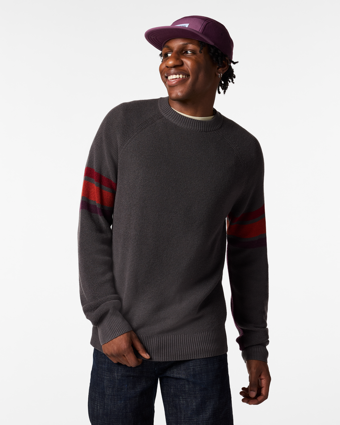 Libre Waffle Crew Sweater - Men's, Cinder, Model Anson