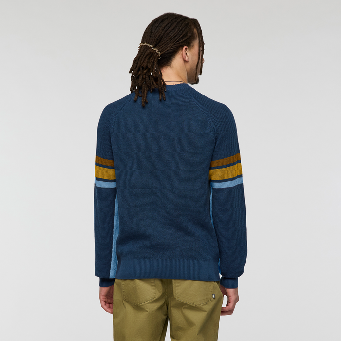 Libre Waffle Crew Sweater - Men's, Deep Sea, Model Kai