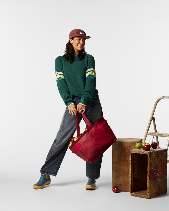 Libre Waffle Crew Sweater - Women's, Juniper, Model Lola