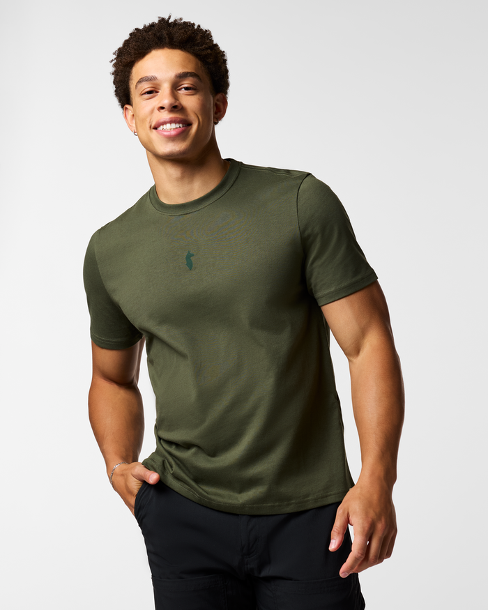 Llama Icon T-Shirt - Men's, Fatigue, Model Luke