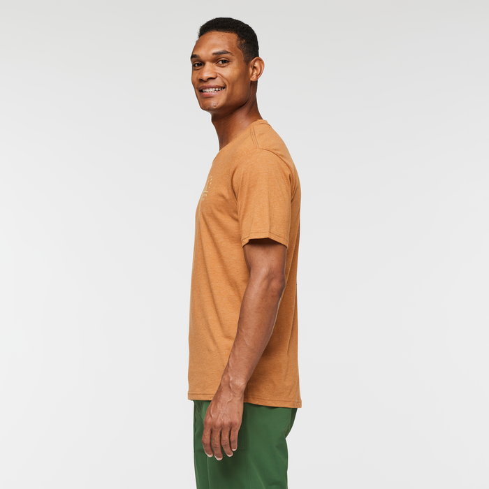 Llama Map Organic T-Shirt - Men's, Saddle, Model Jason
