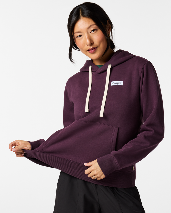 Llama Patch Pullover Hoodie - Women's, Mystic, Model Tiff
