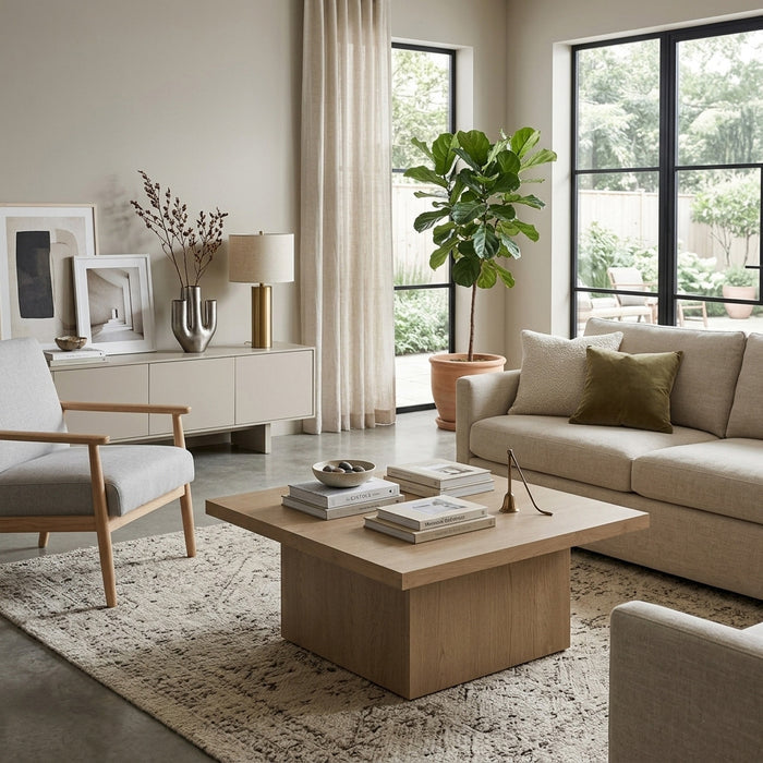 LUCILLE Latte 36" x 36" Coffee Table