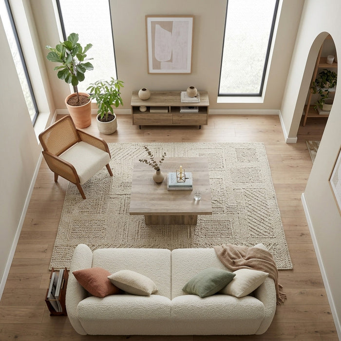 LUCILLE Natural Pine 36" x 36" Coffee Table