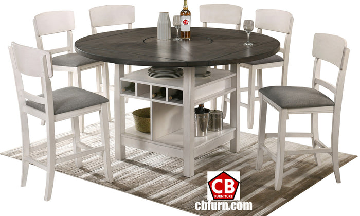 MANNA White & Gray 21" Wide Counter Height Chair