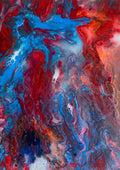 Mars by KG Studio - crimson and cobalt running down the canvas in braided channels with open cells
