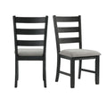 Martin - Dining Side Chair With Gray Fabric (Set of 2) - Black Finish