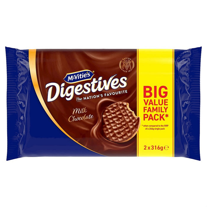 McVitie's Milk Chocolate Digestives Biscuits Twin Pack (2 x 316g) 632g product image