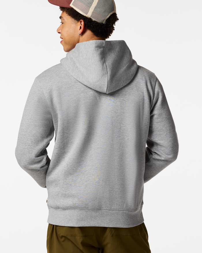 Melting Sunset Pullover Hoodie - Men's, Heather Grey, Model Luke