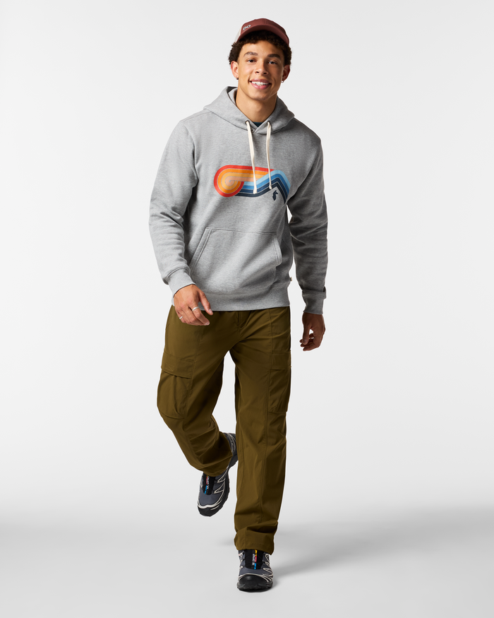 Melting Sunset Pullover Hoodie - Men's, Heather Grey, Model Luke