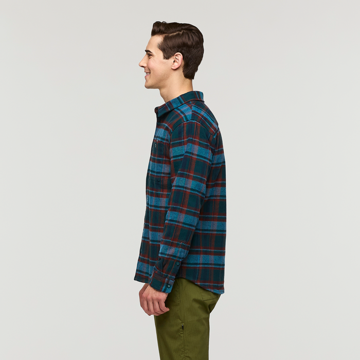 Mero Organic Flannel Shirt - Men's, Abyss Plaid, Model Kellan