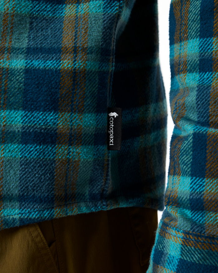 Mero Organic Flannel Shirt - Men's, Indigo Plaid, Model Dale