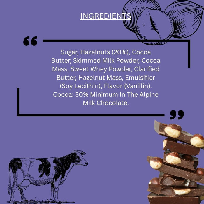 Milka Alpine Whole Hazelnuts Chocolate Bar 270g