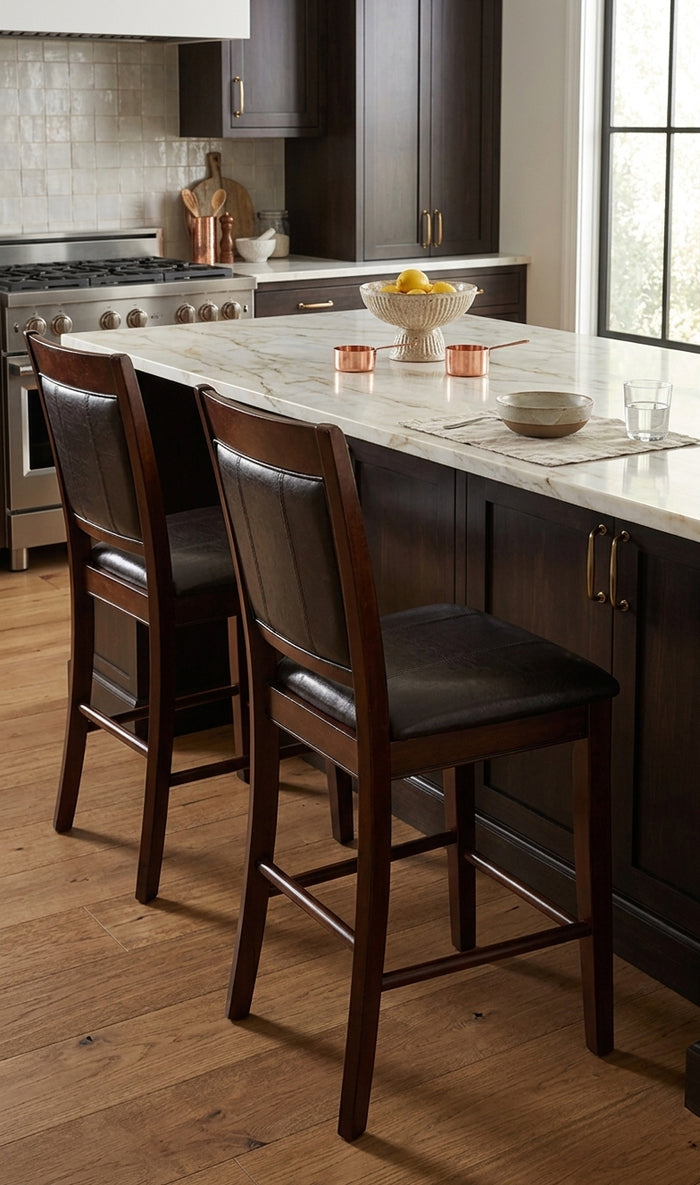 MITCHELL Dark Brown 18" Wide Counter Height Chair
