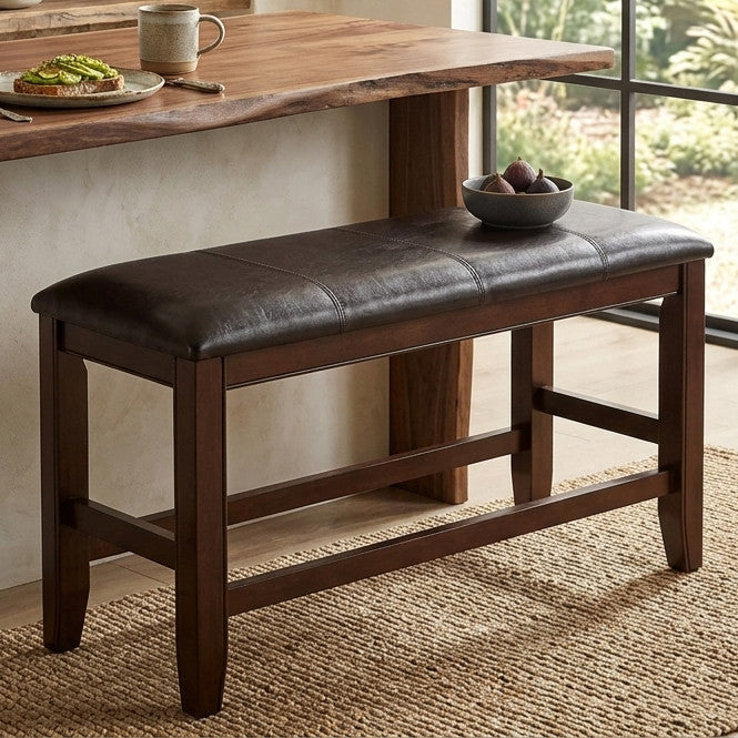 MITCHELL Dark Brown 40" Wide Counter Height Bench