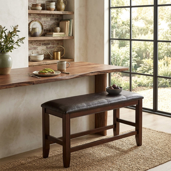 MITCHELL Dark Brown 40" Wide Counter Height Bench