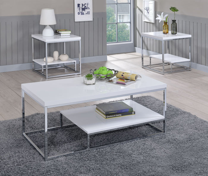 MODANI White 24" Wide End Table