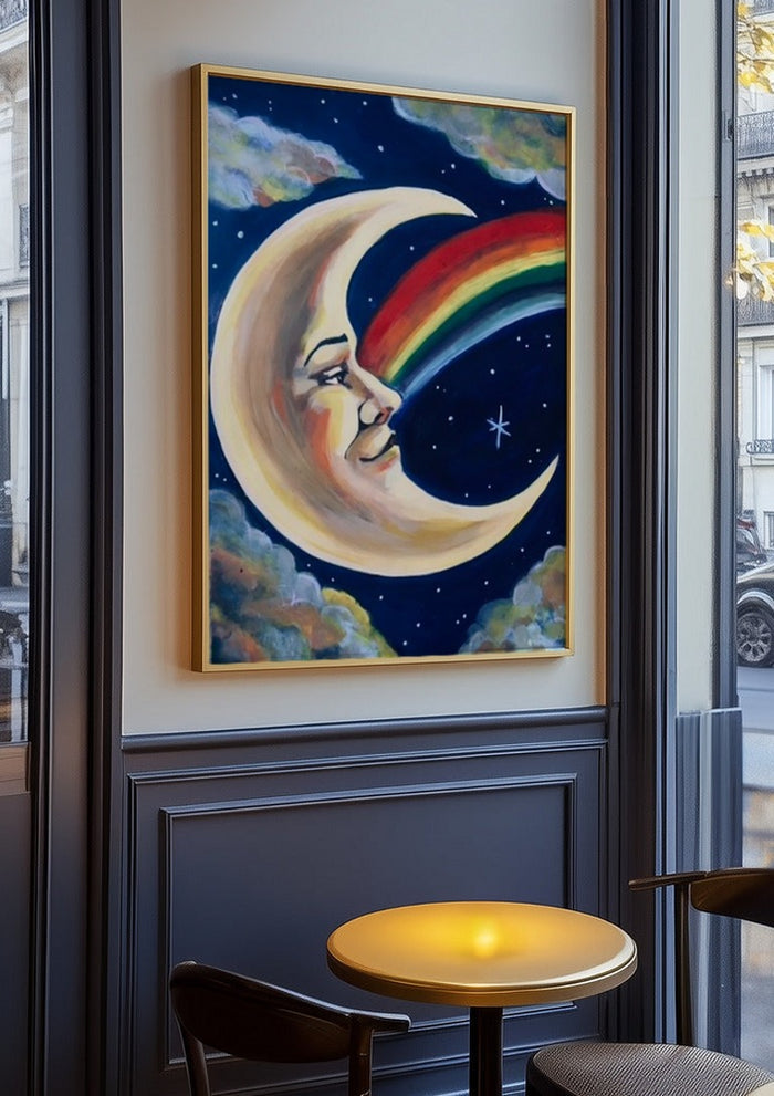 Moon and Rainbow - Art By Biba
