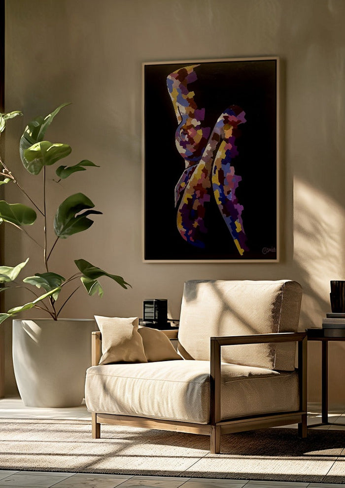 Mosaic Nude in Violet - Art By Biba