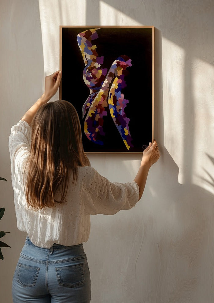 Mosaic Nude in Violet - Art By Biba