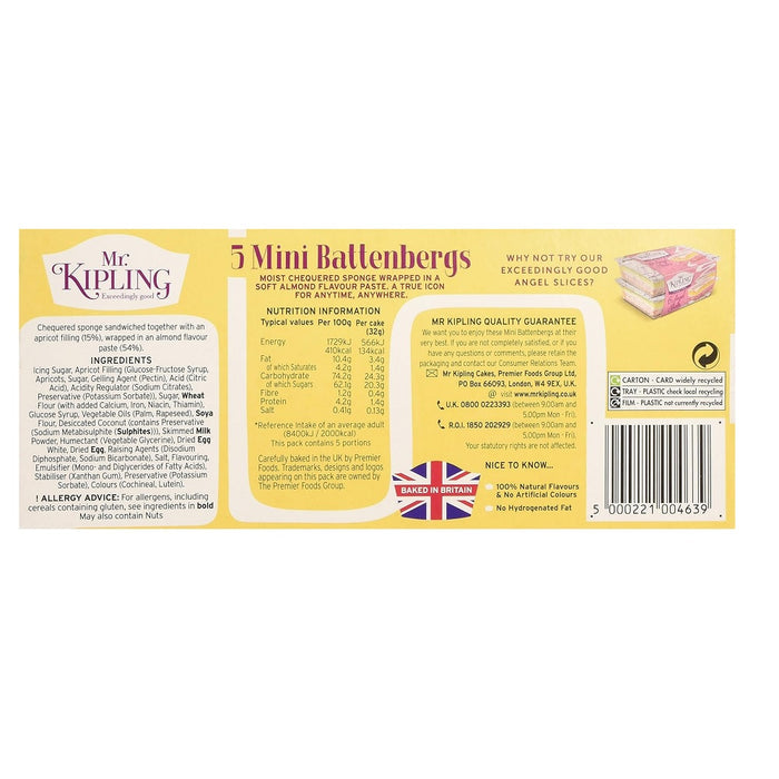 Mr Kipling Mini Battenberg Cake 5pk - 164g