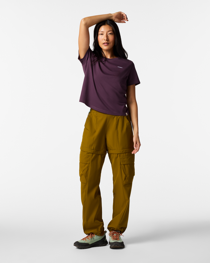 Mt. Cotopaxi T-Shirt - Women's, Mystic, Model Tiff