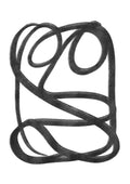 Abstract black lines form looping shapes on a white background, featured in the Mysterious Sketch Plakat.