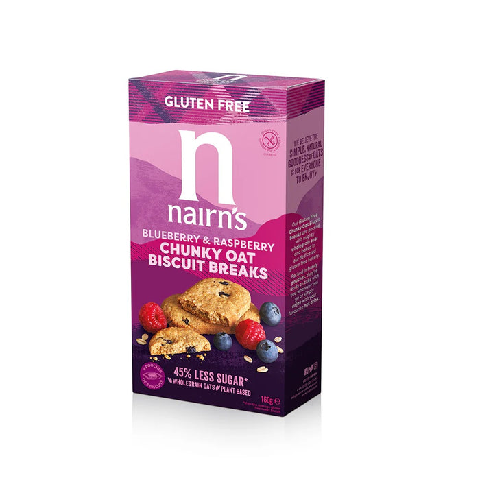 Nairn's Gluten-Free Blueberry & Raspberry Chunky Oat Biscuit Breaks 160g product image