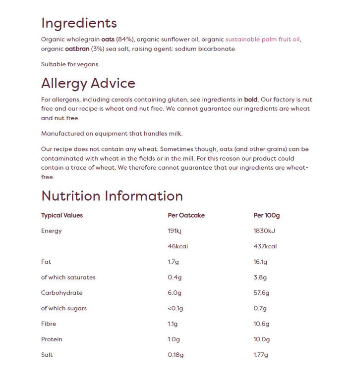 Nairns Organic Oat Cakes 250g