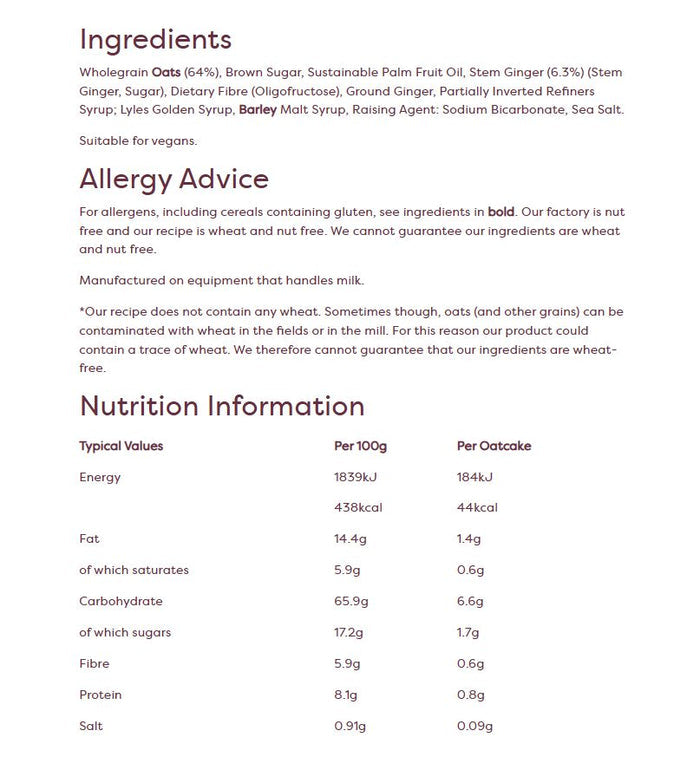 Nairns Stem Ginger Oat Cookies 200g