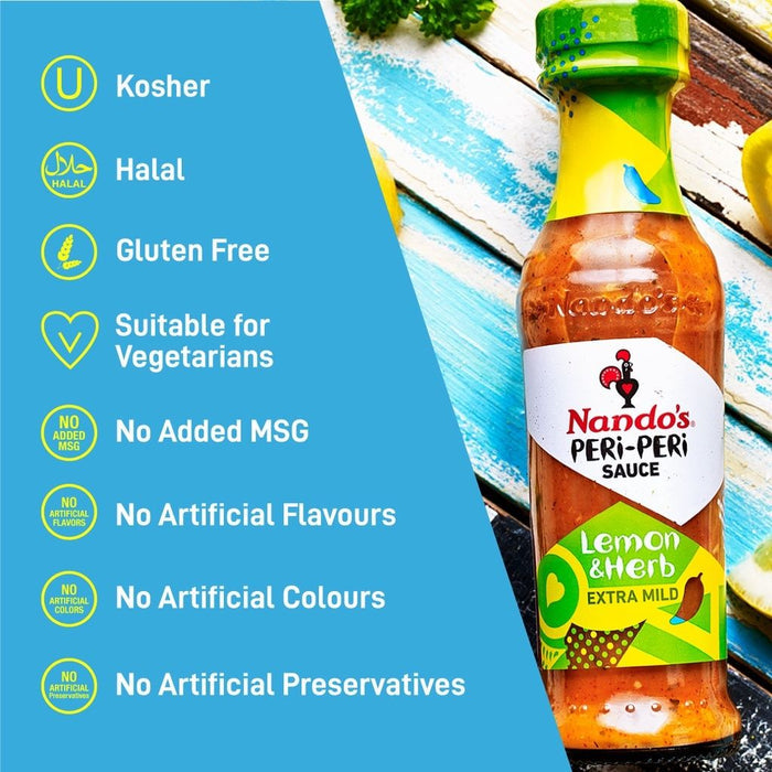 Nando's Extra Mild Lemon & Herb Peri-Peri Sauce Jar 125g