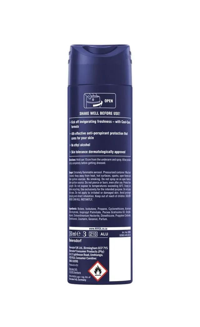 Nivea Cool Kick for Men Spray 48 Hr Antiperspirant 150ml