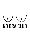 No Bra Club White poster by Lisen Vennesland with a minimal black line drawing on a white background