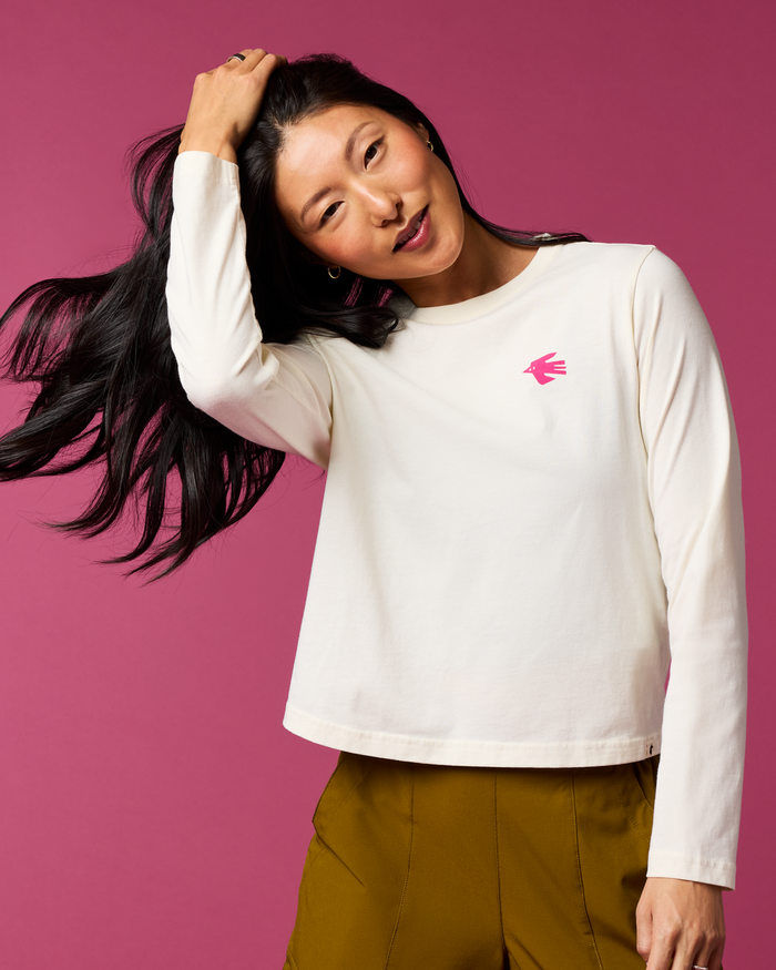 Nomad Long-Sleeve T-Shirt - Women's, Bone, Model Tiffany