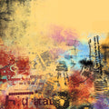 Nord-Sud by Dada - warm yellow breaking into red and turquoise half-tone screens around a Dada masthead