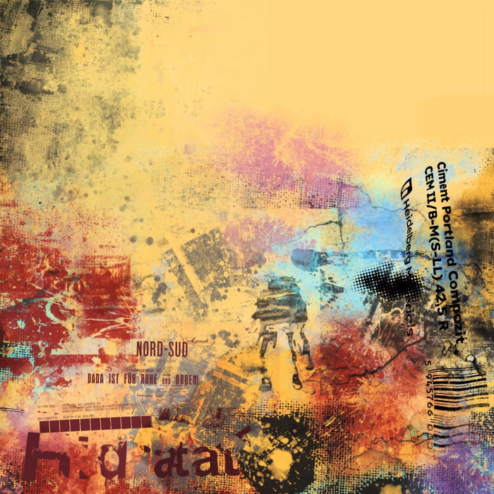 Nord-Sud by Dada - warm yellow breaking into red and turquoise half-tone screens around a Dada masthead