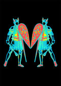 Opponent by Francisco Gualter - mirrored knights poster on black