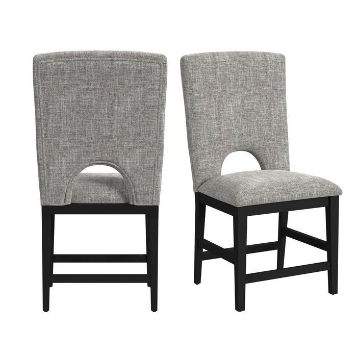 Oregon - Fabric Counter Side Chair (Set of 2) - Gray / Black