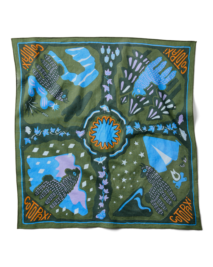 Organic Cotton Bandana, Llama Camp Bandana
