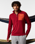 Otero Fleece Half-Zip Pullover - Men's, Crimson, Model Pedro