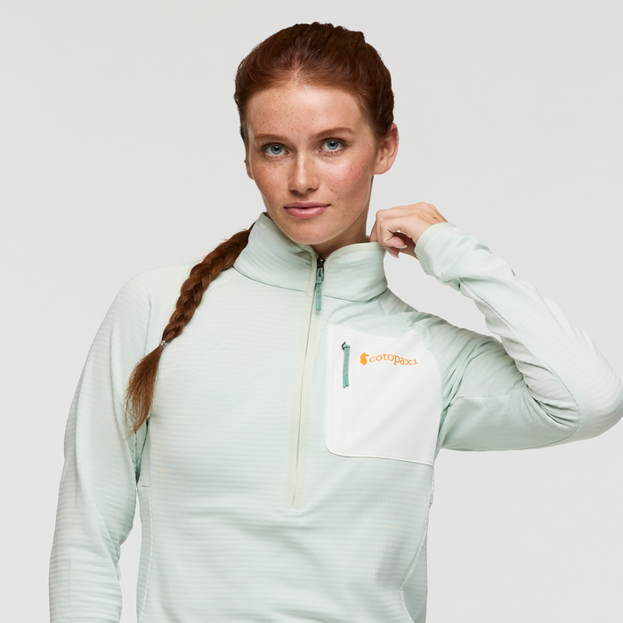 Otero Fleece Half-Zip Pullover - Women's, Foam, Model Caitlyn